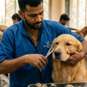 Professional dog grooming at The Pets Villa in Bhubaneswar